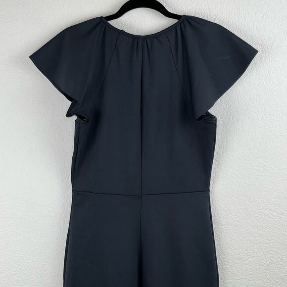 Rachel Parcell Black Ruffle Interlock Scuba Asymmetric Midi Dress XL NWOT - Picture 9 of 13